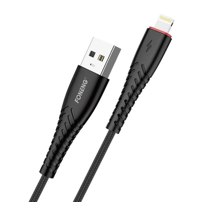Kabel USB-Lightning Foneng X15, 2,4A, 1,2 m (černý)
