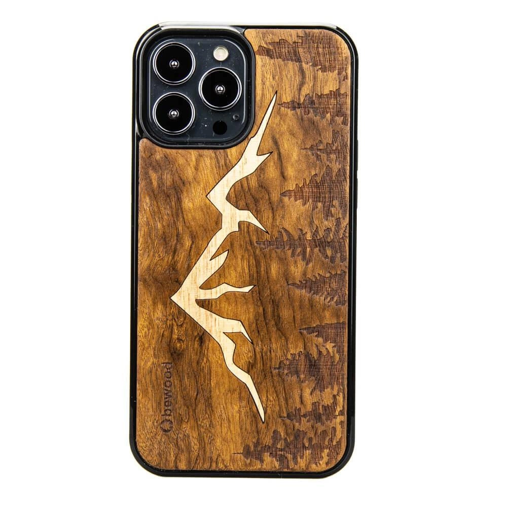 Dřevěné pouzdro pro iPhone 13 Pro Max Bewood Mountains Imbuia