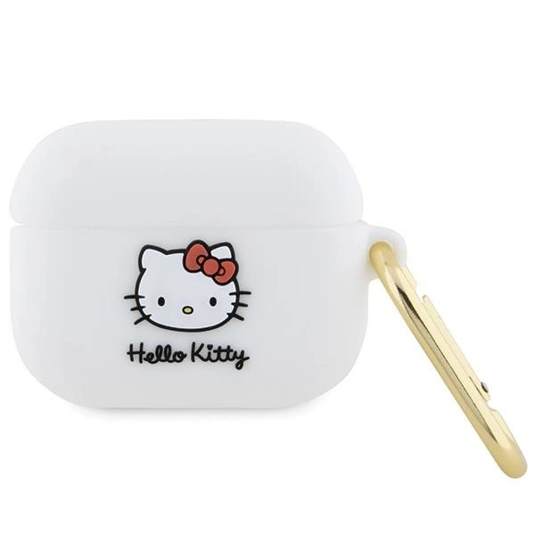 Hello Kitty Silikonové pouzdro 3D Kitty Head pro AirPods Pro - bílé
