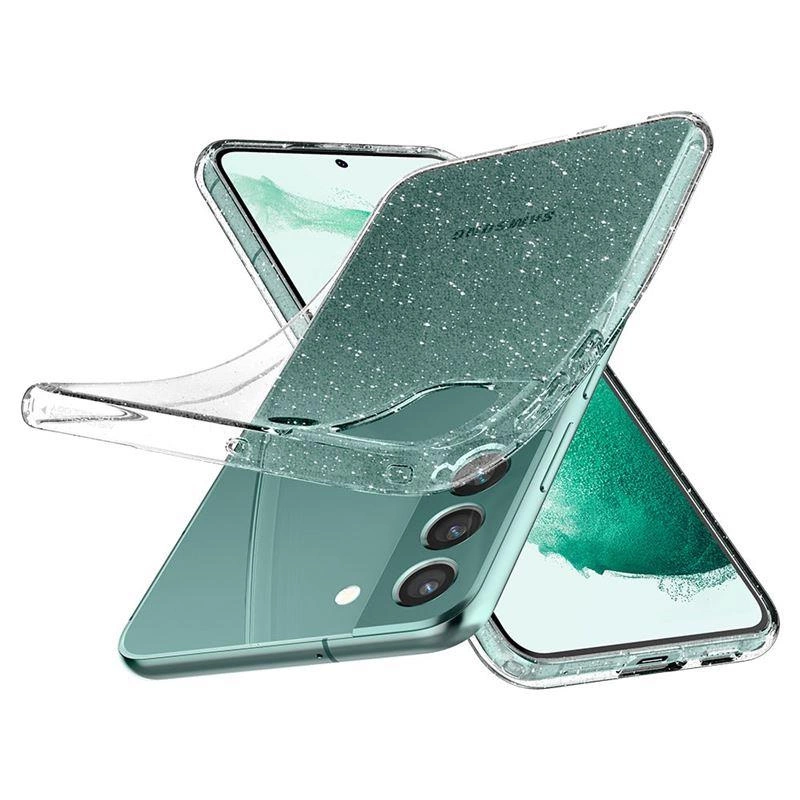 Pouzdro Spigen Liquid Crystal pro Samsung Galaxy S22 - průhledný brokát