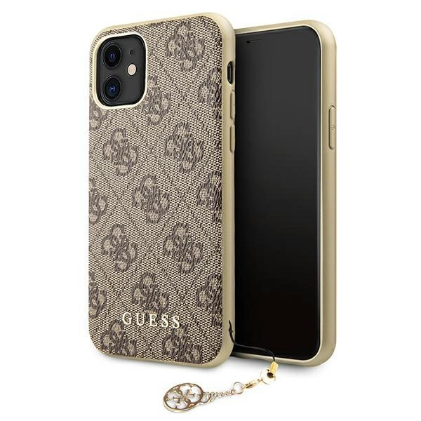 Pouzdro Guess 4G Charms Collection pro iPhone 11 / Xr - hnědé