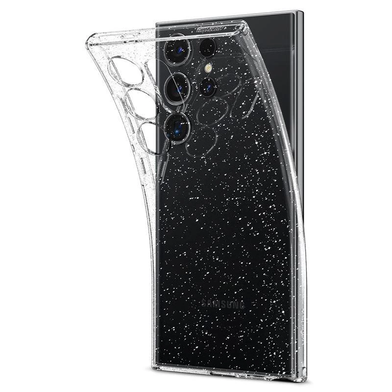 Pouzdro Spigen Liquid Crystal pro Samsung Galaxy S24 Ultra - čiré a brokáty