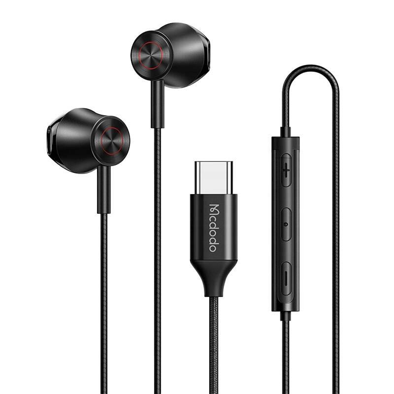 Mcdodo HP-4070 sluchátka do uší, kabelová, USB-C (černá)