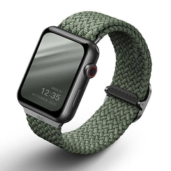 Pletený řemínek UNIQ Aspen pro Apple Watch 1/2/3/4/5/6/7/8/SE/SE2 40/38/41 mm - zelený