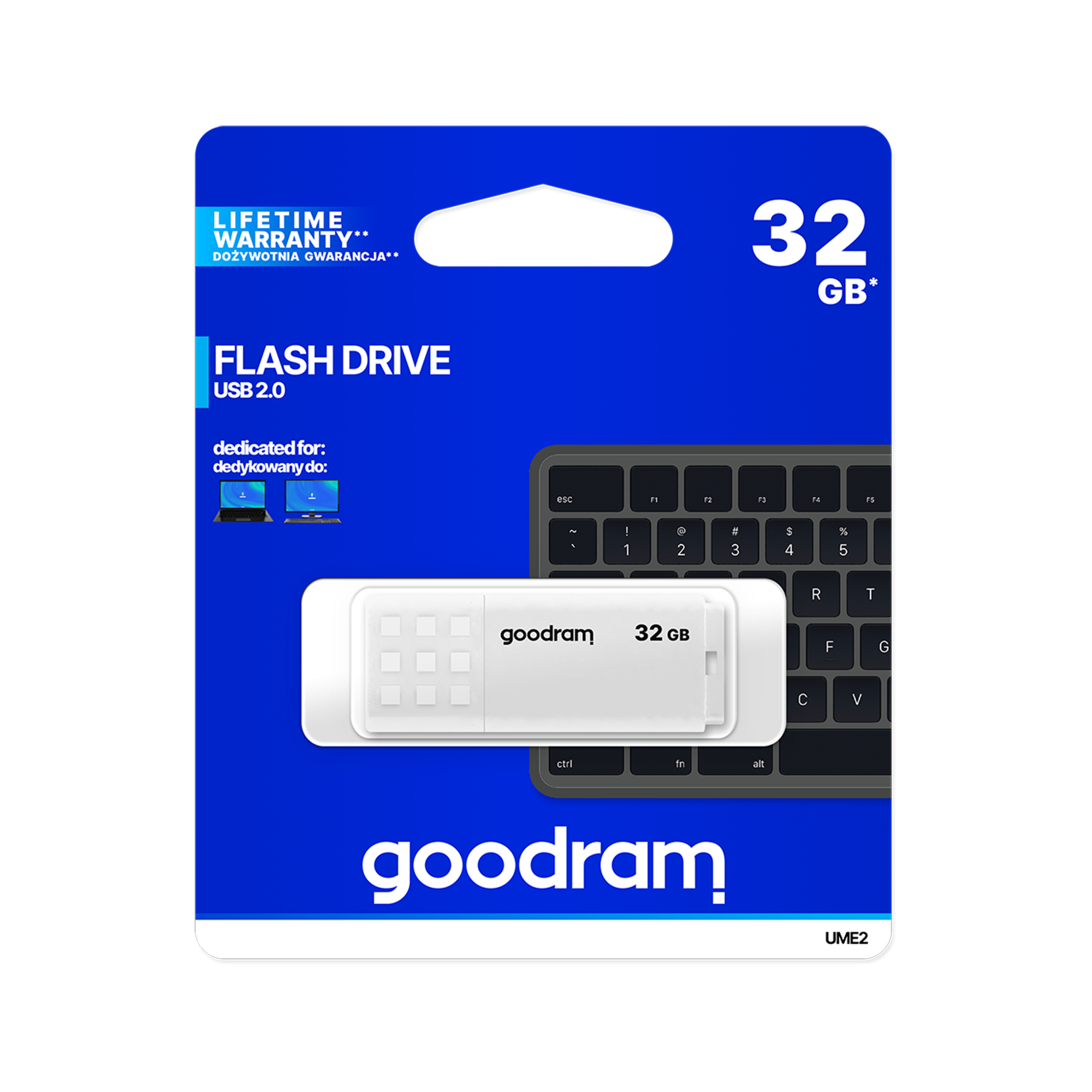 Goodram USB 2.0 32GB flash disk bílý