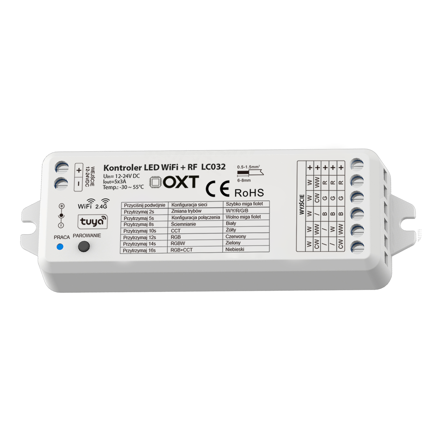 OXT LED ovladač pro RGBW+CCT pásky WIFI + RF SD TUYA