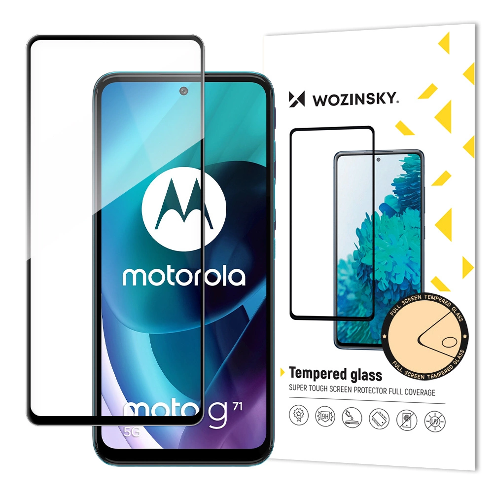 Wozinsky super silné Full Glue tvrzené sklo přes celou obrazovku s rámečkem Case Friendly Motorola Moto G71 5G černé