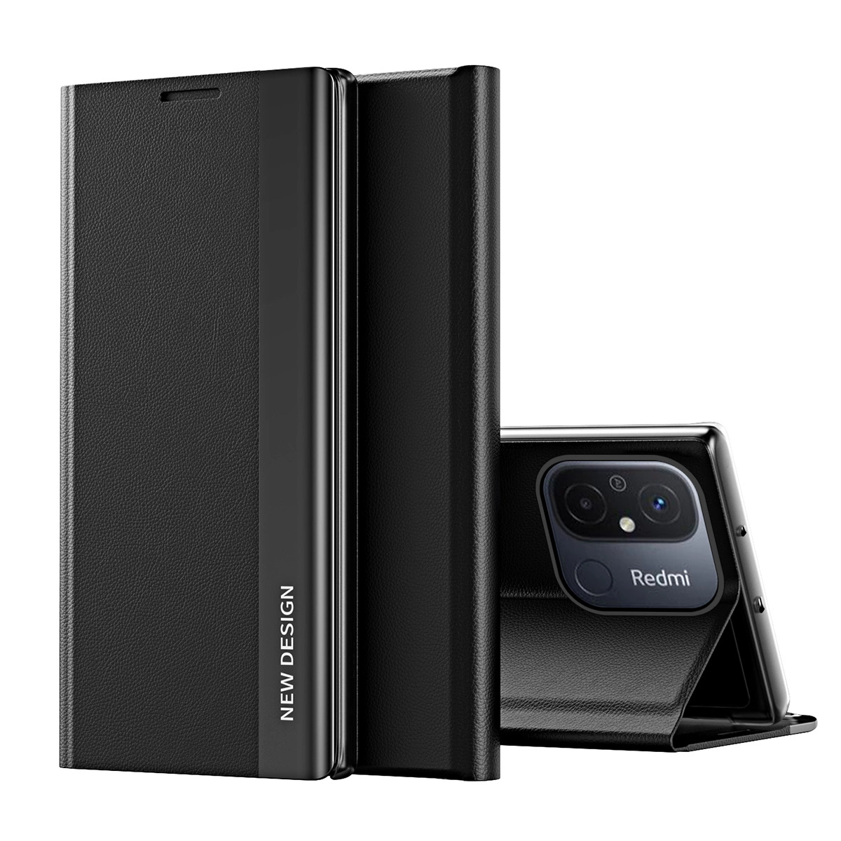 Hurtel Pouzdro Sleep Case Pro pro Xiaomi Redmi Note 12 Pro / Poco X5 Pro 5G s odklápěcím stojánkem černé