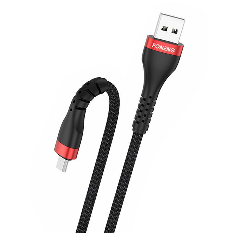 Kabel USB-Micro USB Foneng X82 3A, 1m (černý)