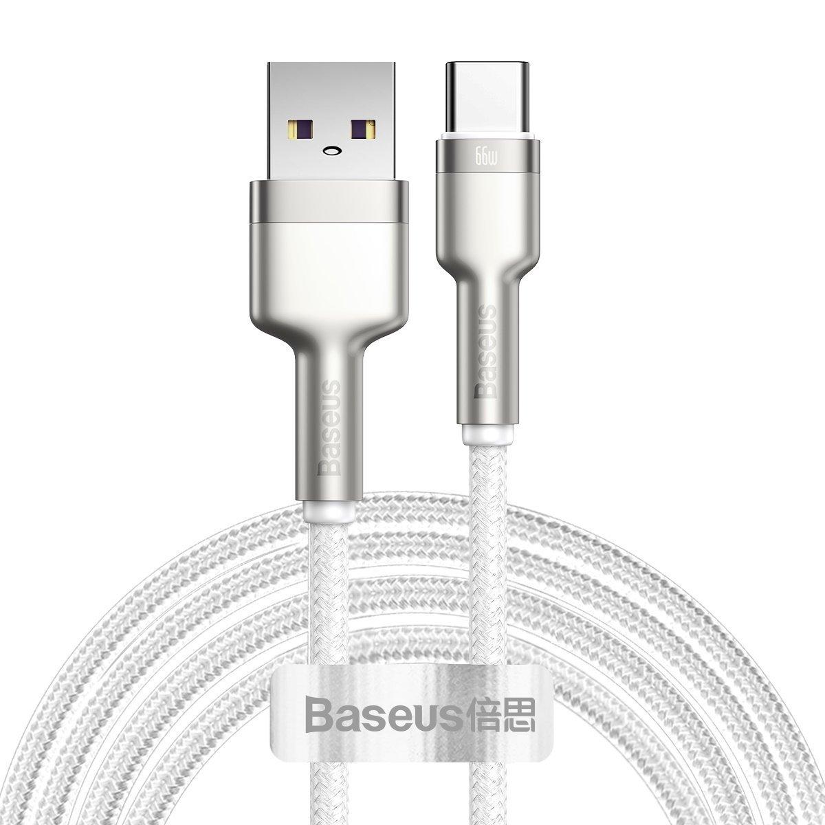 Kabel USB-C Baseus Cafule, 66 W, 2 m (bílý)