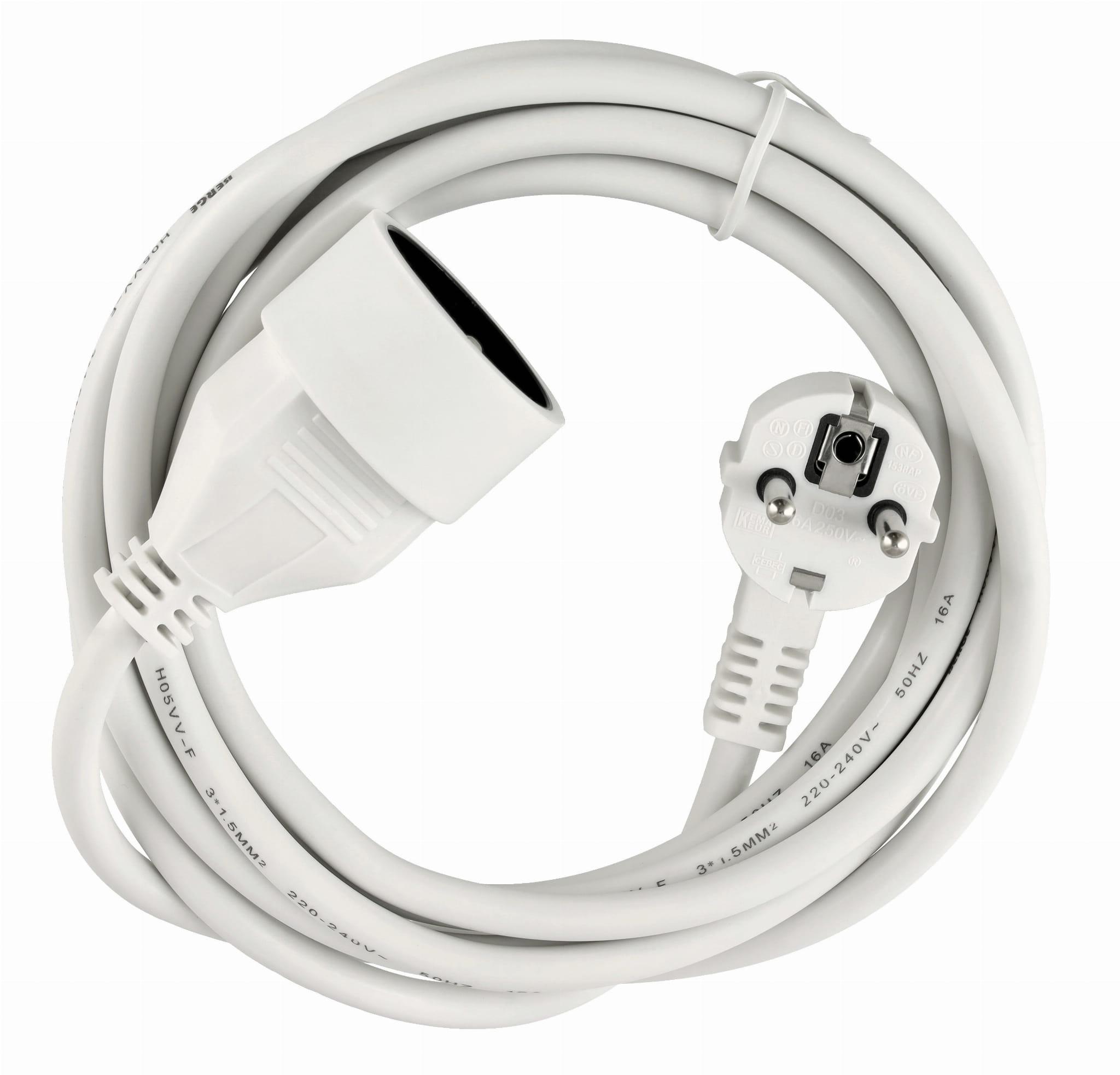 Berge Prodlužovací kabel bílý - 3m