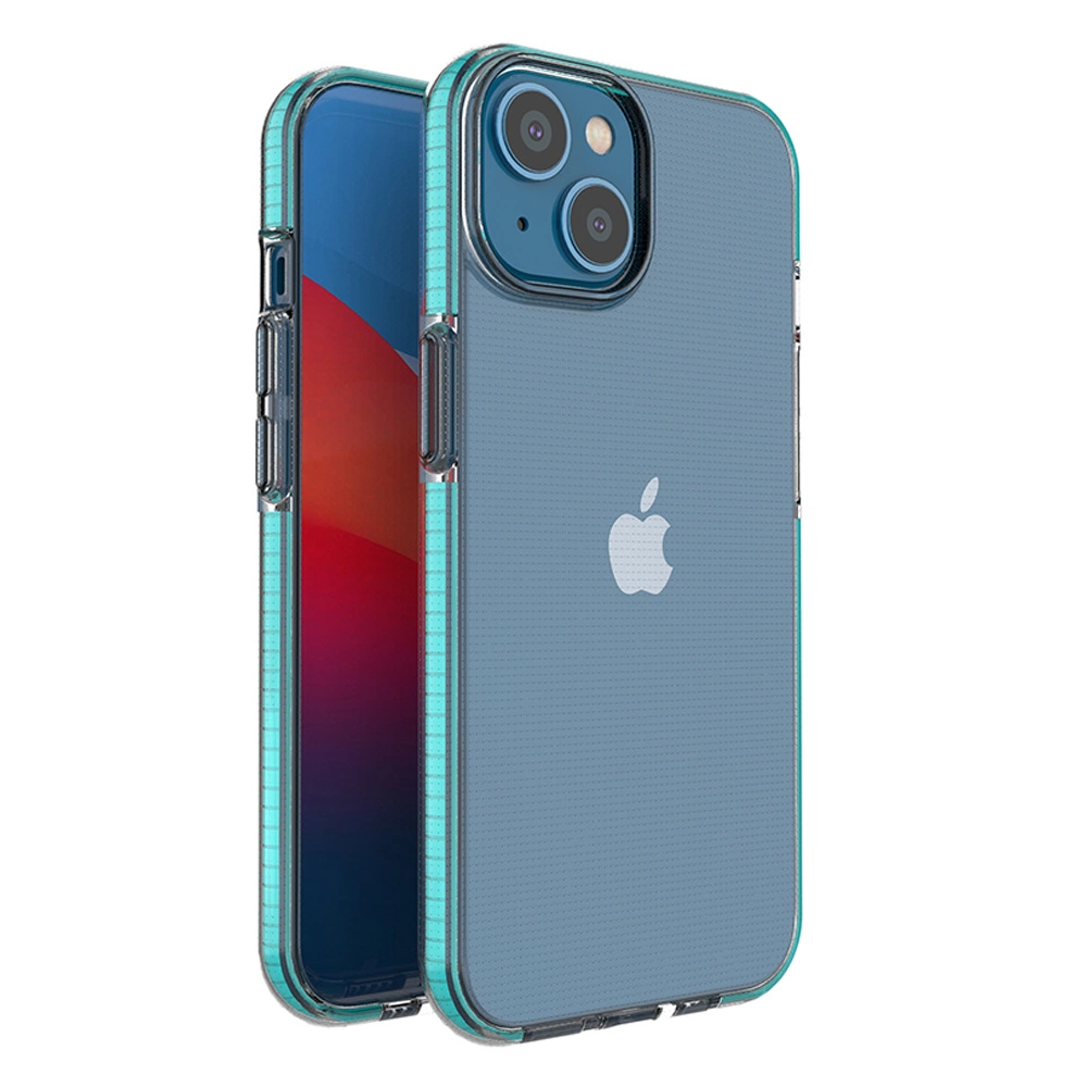Hurtel Spring Case Silikonové pouzdro s rámečkem pro iPhone 14 světle modré