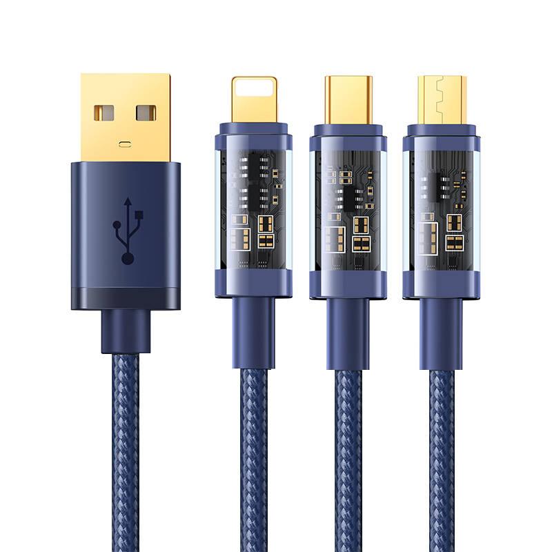 Kabel USB 3v1 3,5A 1,2 m Joyroom S-1T3015A5 (modrý)