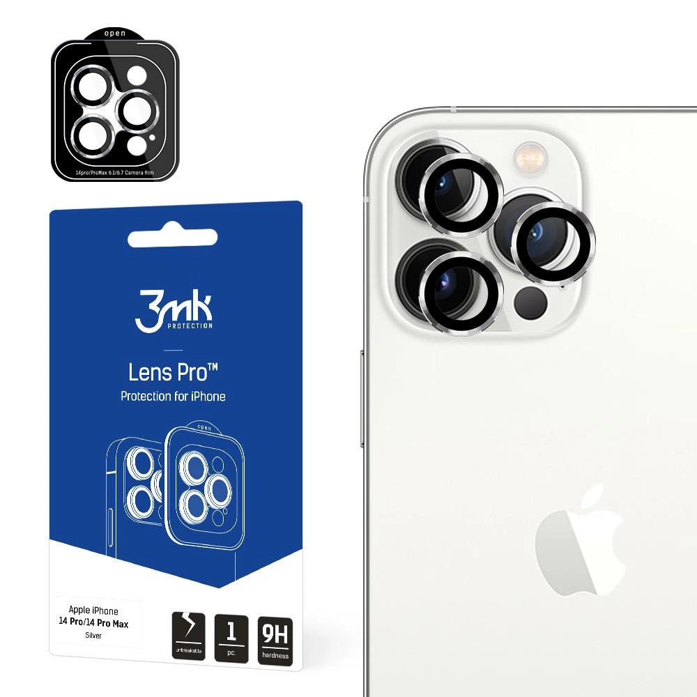 3mk Protection 3mk Lens Protection Pro kryt fotoaparátu pro iPhone 14 Pro / iPhone 14 Pro Max - stříbrný