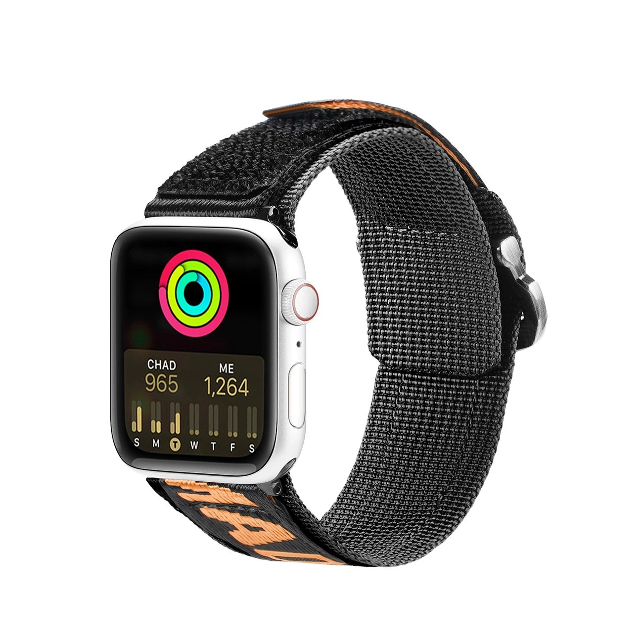 Dux Ducis Strap (Outdoor verze) Apple Watch Ultra, SE, 9, 8, 7, 6, 5, 4, 3, 2, 1 (49, 45, 44, 42 mm) nylonový řemínek náramek černo-oranžový