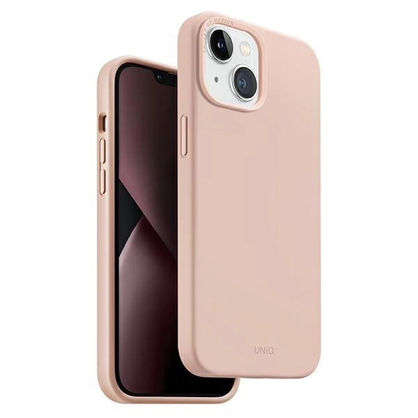 Pouzdro Uniq Lino pro iPhone 14 Plus - růžové