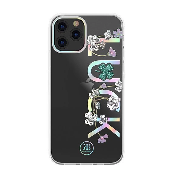 Kingxbar Lucky Series pouzdro zdobené pravými krystaly Swarovski iPhone 12 mini průhledné (Luck)