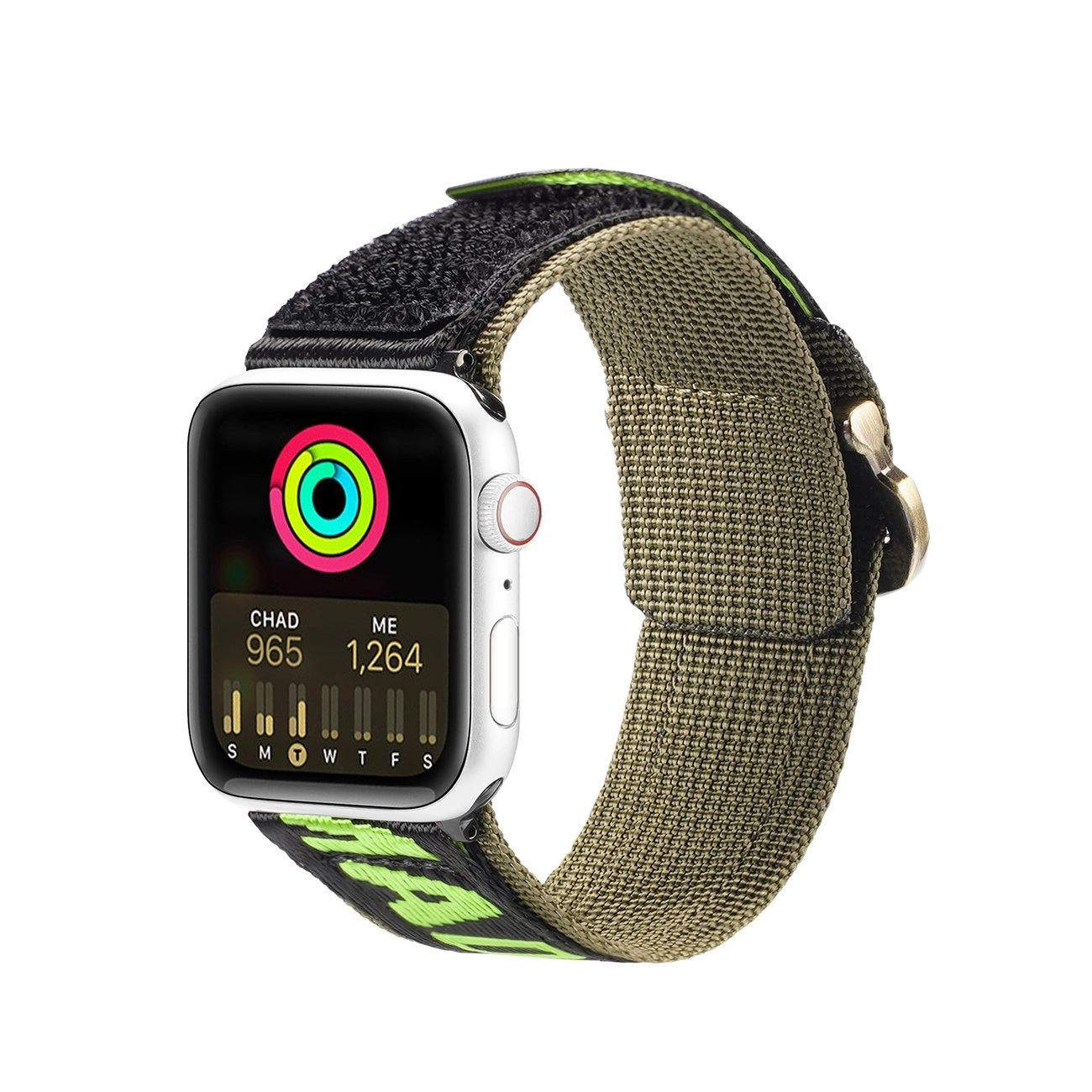 Dux Ducis Strap (Outdoor verze) Apple Watch Ultra, SE, 9, 8, 7, 6, 5, 4, 3, 2, 1 (49, 45, 44, 42 mm) nylonový náramek černo-zelený