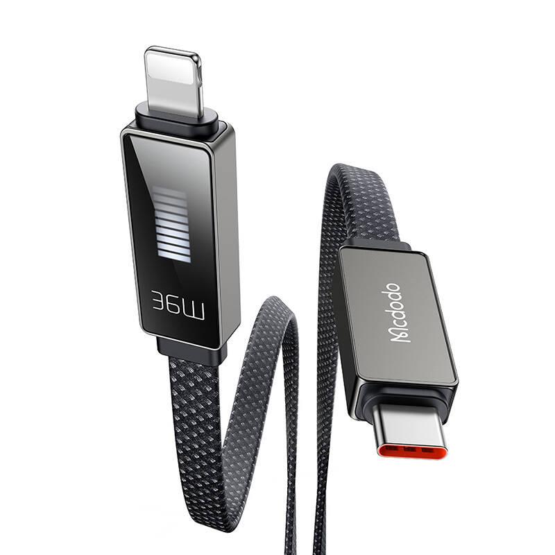 Mcdodo CA-4960 Kabel USB-C na Lightning s displejem 36W 1,2 m (černý)