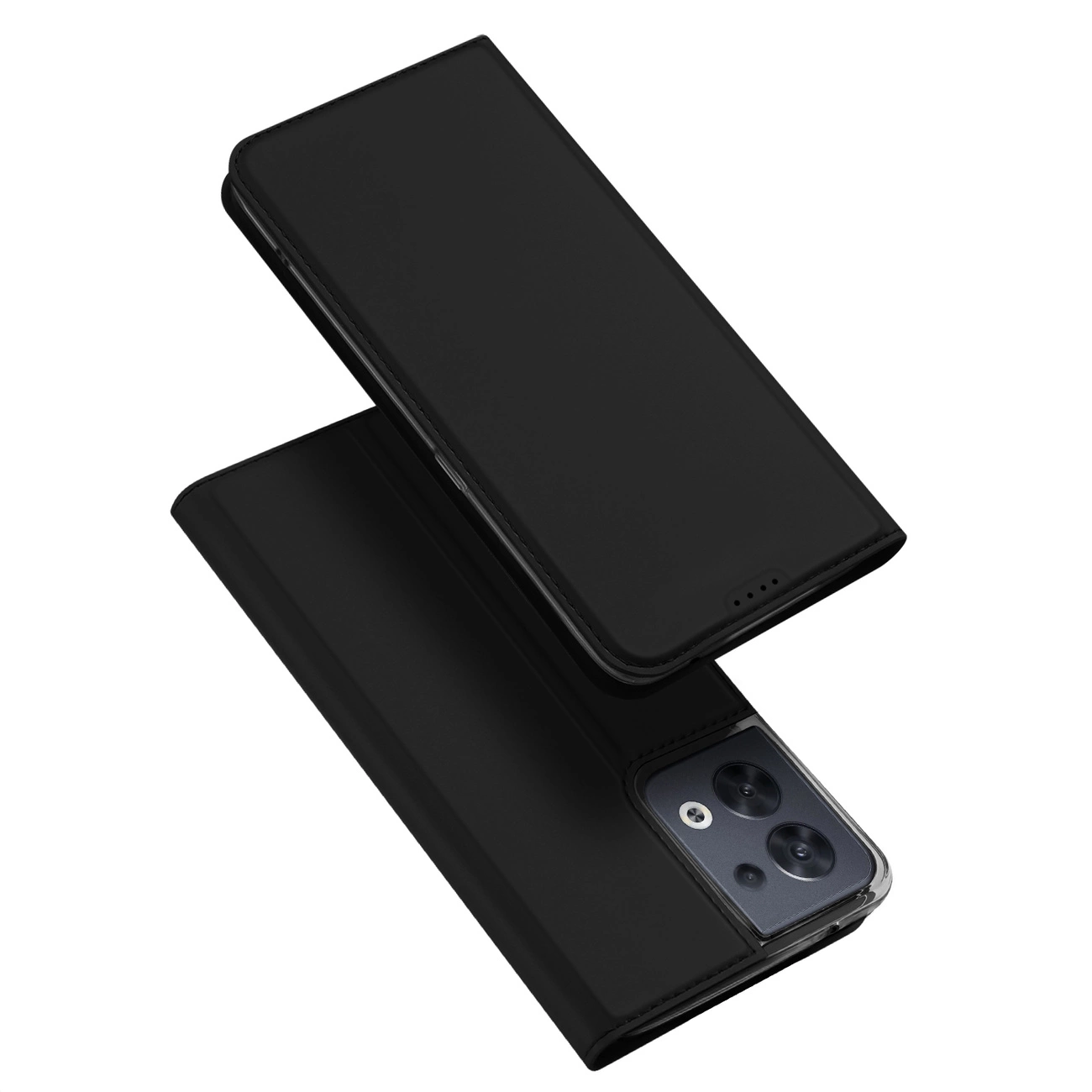 Dux Ducis Skin Pro pouzdro Oppo Reno 8 flip cover card wallet stand black