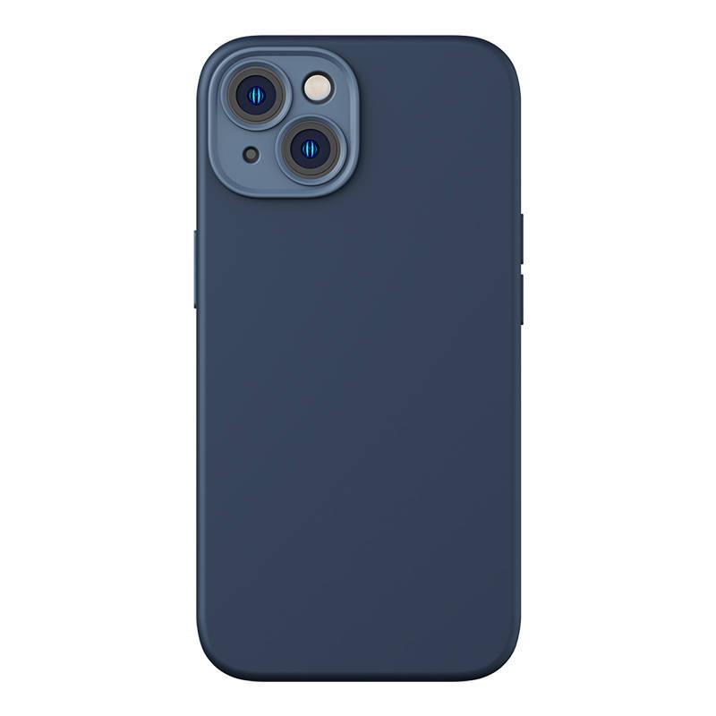 Ochranná sada Baseus Liquid Silica magnetické pouzdro a tvrzené sklo pro iPhone 14 Plus (modré)