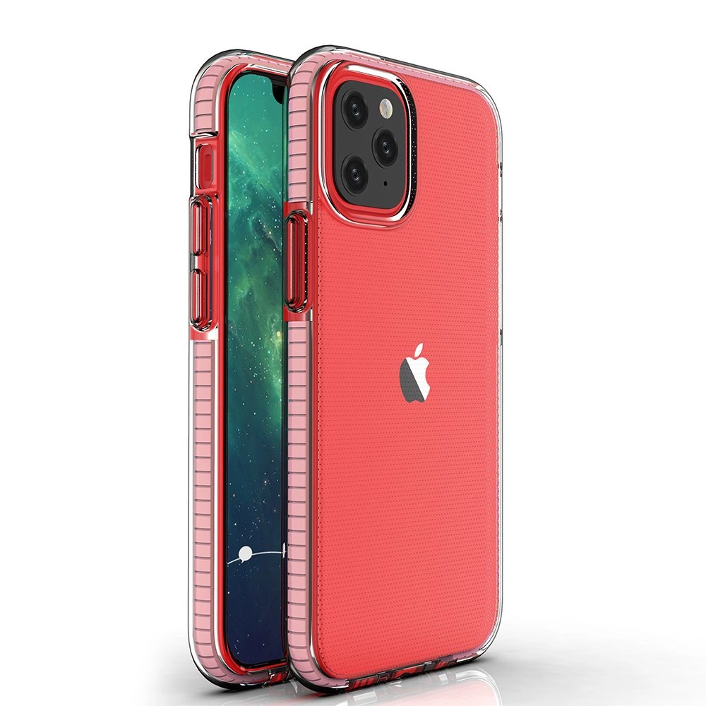 Hurtel Gelové pouzdro Spring Case s barevným rámečkem pro iPhone 12 mini světle růžové