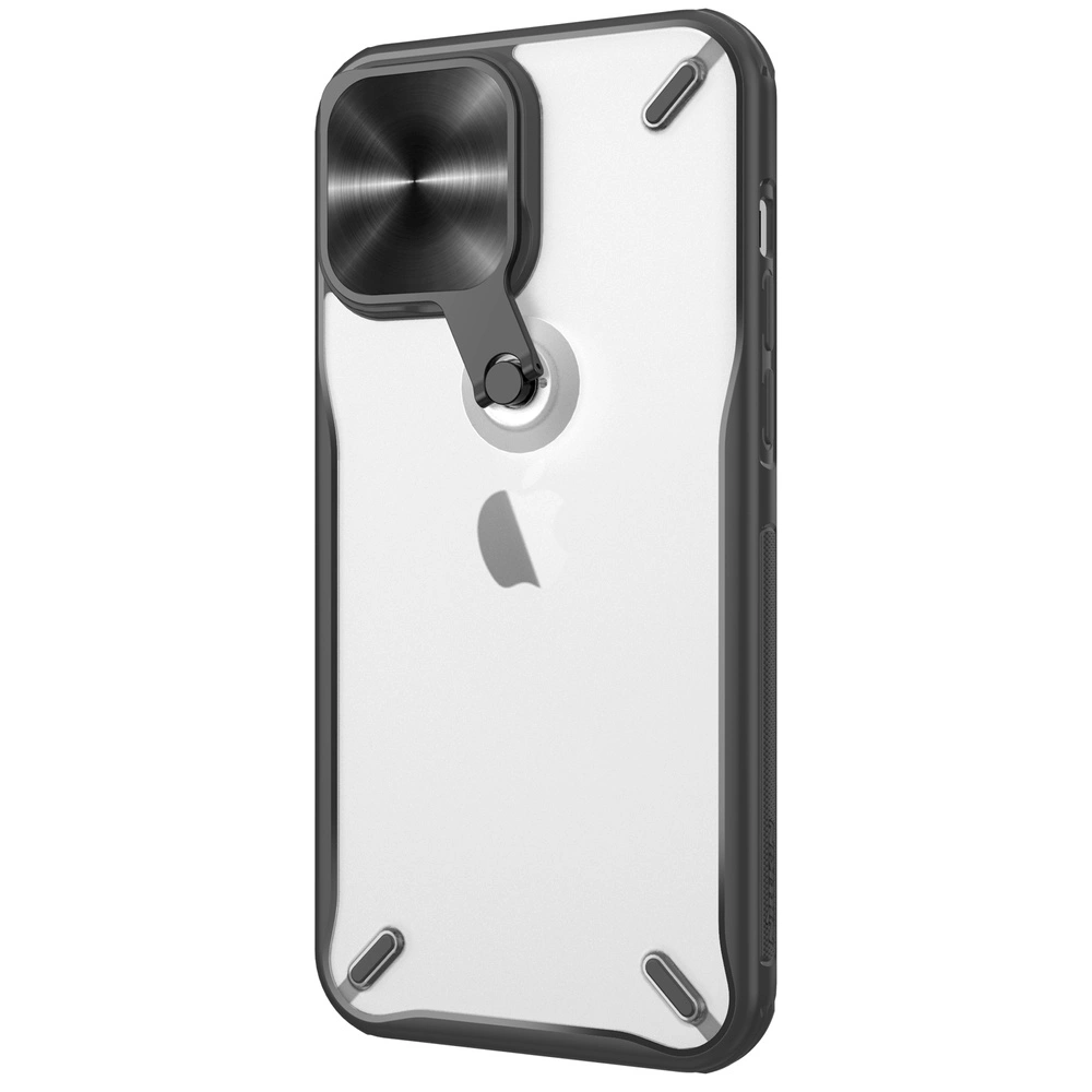 Nillkin Cyclops Case odolné pouzdro s krytem fotoaparátu a skládacím stojánkem iPhone 13 Pro Max černé