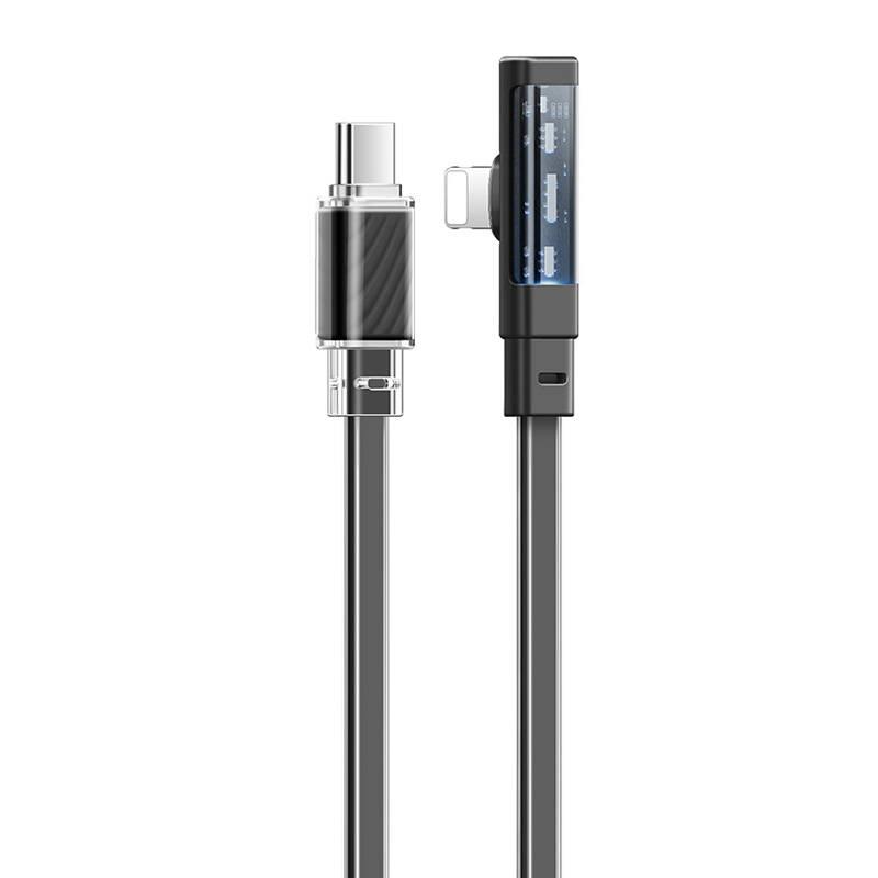 Kabel Mcdodo USB-C na Lightning CA-3440 90 stupňů 1,2 m s LED diodou (černý)