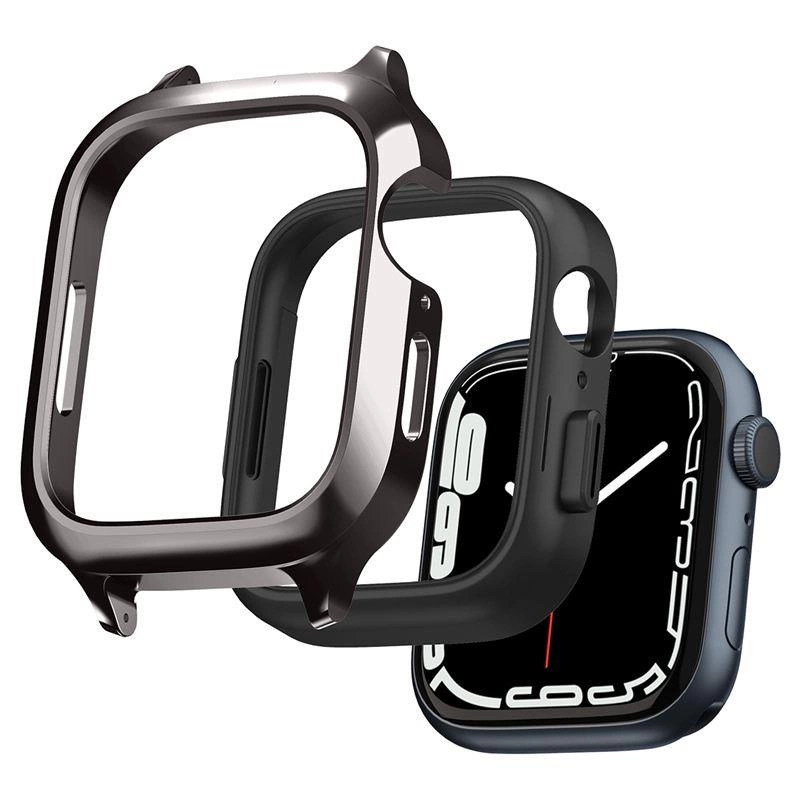 Sada pouzdra a řemínku Spigen Metal Fit Pro pro Apple Watch 4/5/6/7/8/9/SE (44/45 mm) - grafitová