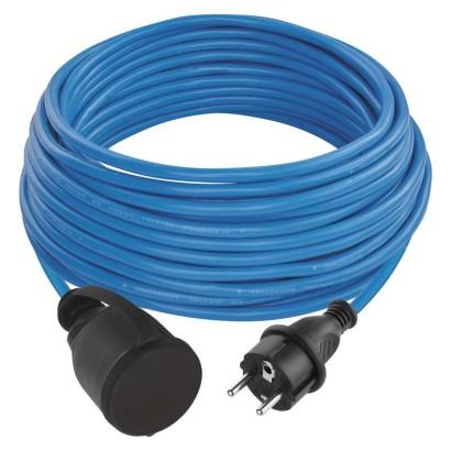 Emos Počasí odolný prodlužovací kabel 20 m / 1 zásuvka / modrý / silikon / 230 V / 1,5 mm2 P01520W