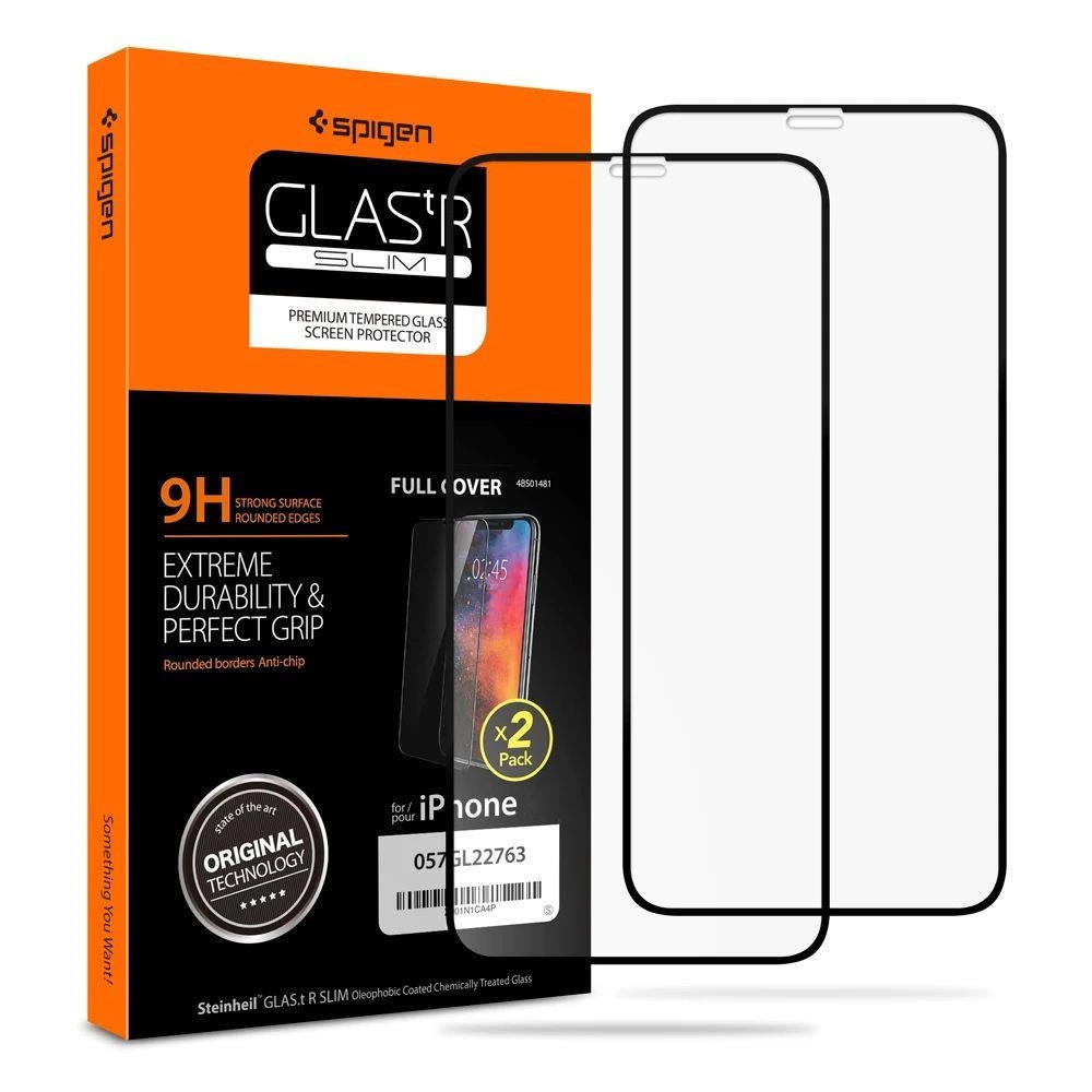 Spigen Glass FC tvrzené sklo pro iPhone 11 Pro - černé 2 ks.