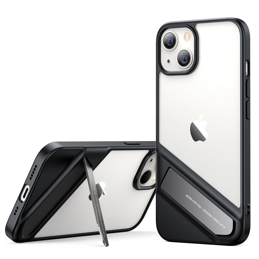 Ugreen Fusion Kickstand Case pevné pouzdro s gelovým rámečkem a stojánkem pro iPhone 13 černé (90152)