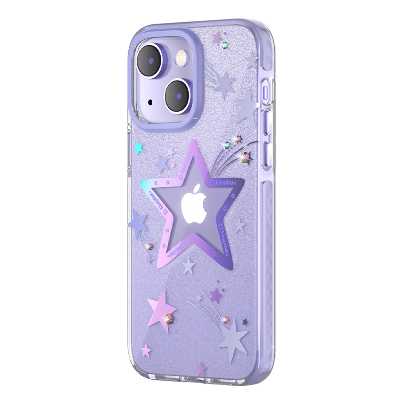 Kingxbar Heart Star Series pouzdro na iPhone 14 Plus fialové hvězdné pouzdro