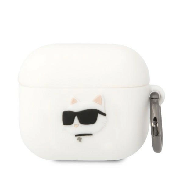 Karl Lagerfeld Silikonové pouzdro Choupette Head 3D pro AirPods 3 - bílé