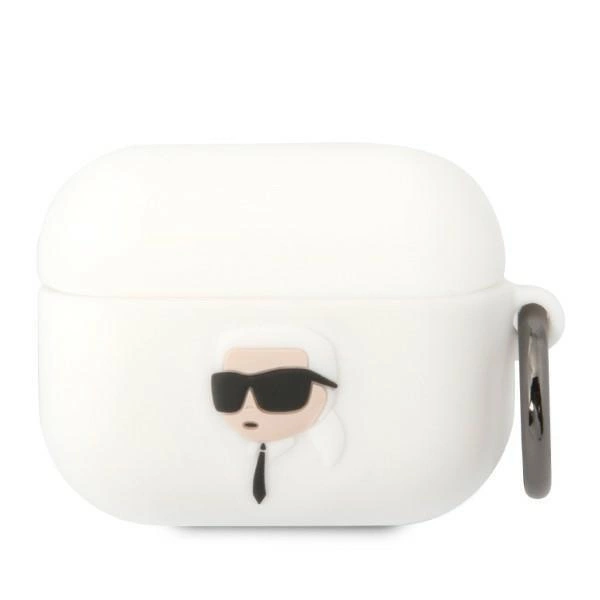 Karl Lagerfeld Silikonové pouzdro Karl Head 3D pro AirPods Pro - bílé