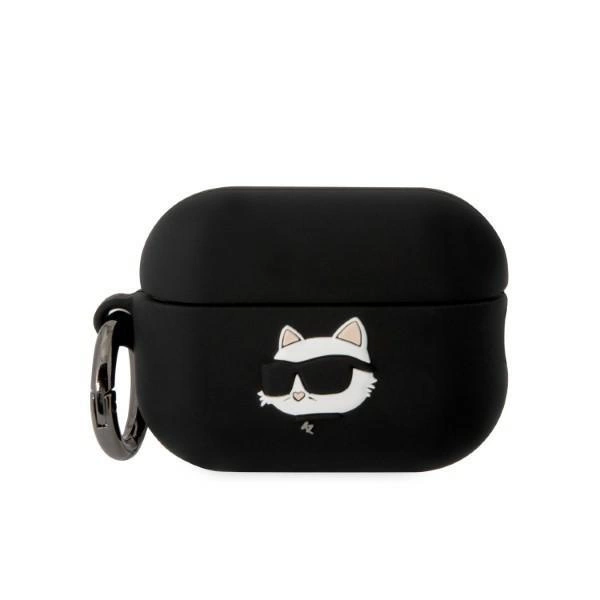 Karl Lagerfeld Silikonové pouzdro Choupette Head 3D pro AirPods Pro 2 - černé