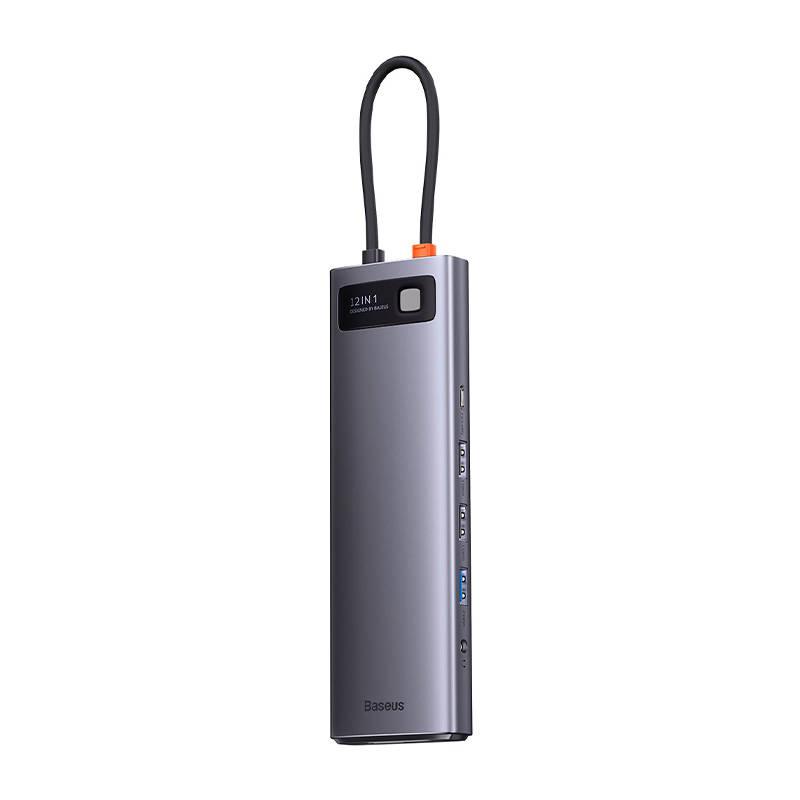 Rozbočovač USB-C 12v1 Baseus Metal Gleam Series (šedý)