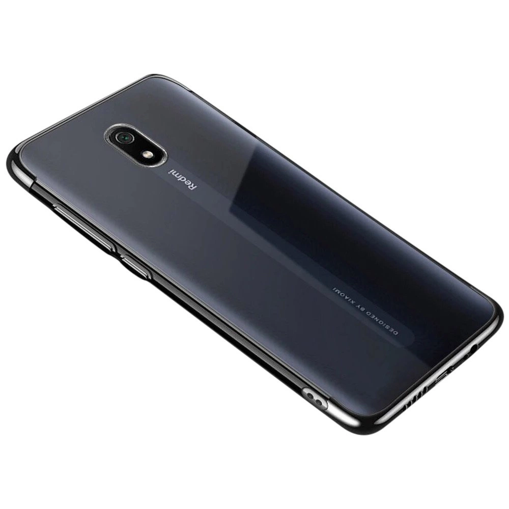 Hurtel Průhledné barevné pouzdro gelové pouzdro s kovovým rámečkem Xiaomi Redmi 8A černé