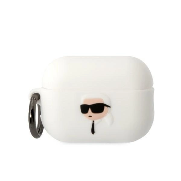 Karl Lagerfeld Silikonové pouzdro Karl Head 3D pro AirPods Pro 2 - bílé