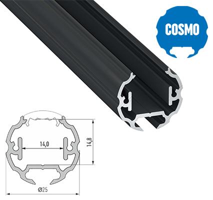 LEDLabs Hliníkový kulatý profil COSMO 1m pro LED pásky, černý