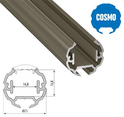 LEDLabs Hliníkový kulatý profil COSMO 1m pro LED pásky, inox