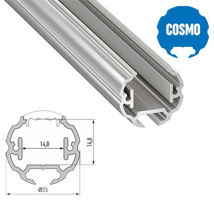 LEDLabs Hliníkový kulatý profil COSMO 3m pro LED pásky, hliník