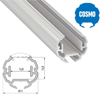 LEDLabs Hliníkový kulatý profil COSMO 2m pro LED pásky, bílý